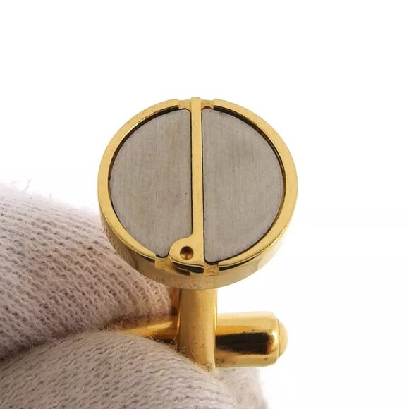 dunhill cuff d mark Gold & Silver hardware Authentic used T17359 - Picture 6 of 6